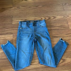 Fairly worn, girls mid-rise denim jean leggings